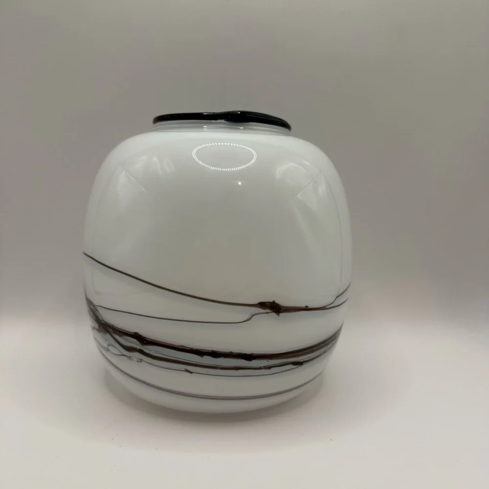 Vintage Holmegaard Denmark Atlantis Art Glass Signed by Michael Bang & HC. 6x6”